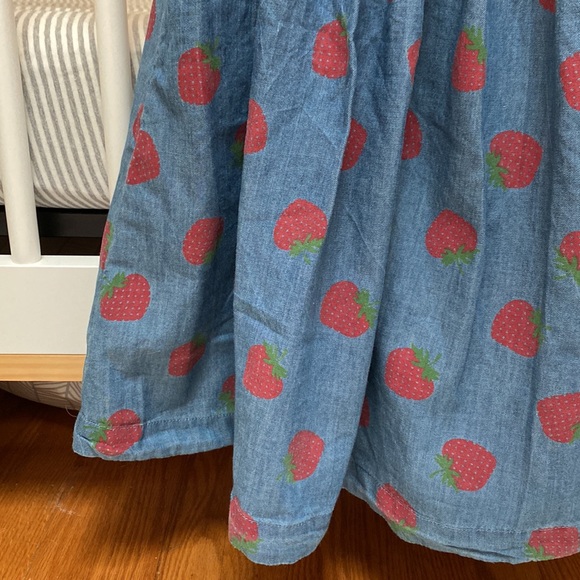 Tucker + Tate Chambray Ruffle Sleeveless Dress with Strawberries - Picture 3 of 5